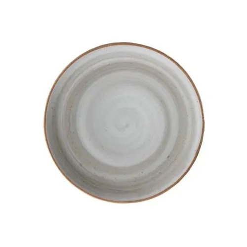 GET PA1607712324 - 9" Round Coupe Rim Plate, Rolled Edge, Grey Porcelain, Oven Safe 380°F - Dozen