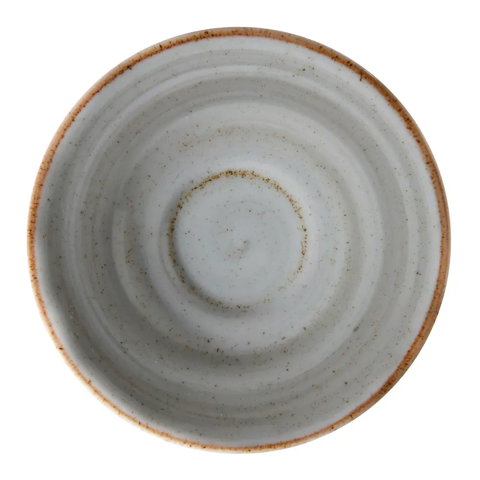 GET PA1607900324 Tea/Bouillon Saucer, 6-1/2" Dia., Rolled, Porcelain, Grey, 380°F Safe – 1 Dozen