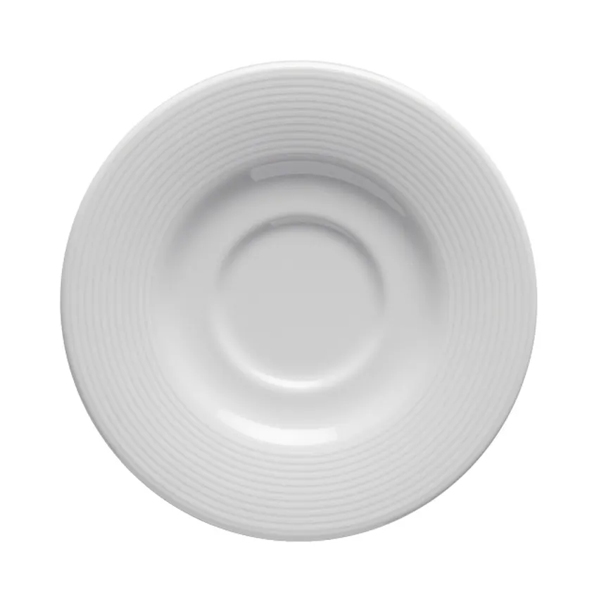 GET PA1647900324 Tea/Bouillon Saucer, 6.5" Round, Porcelain, Microwave Safe, Corona - 1 Dozen