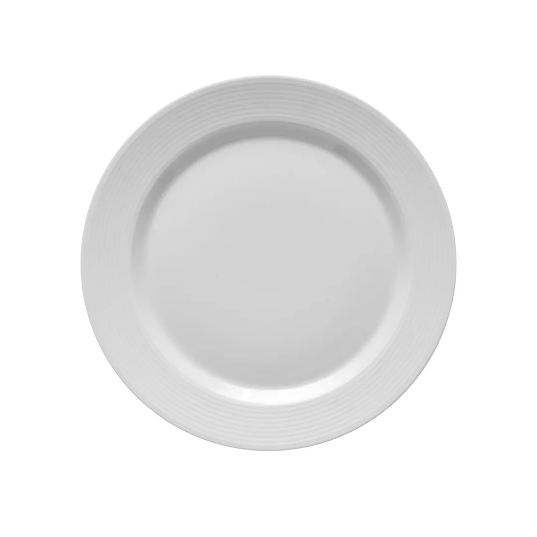 GET PA1647922024 8" Porcelain Plate Rolled Edge, Microwave/Dishwasher/Oven Safe To 380°F - 1 Dozen