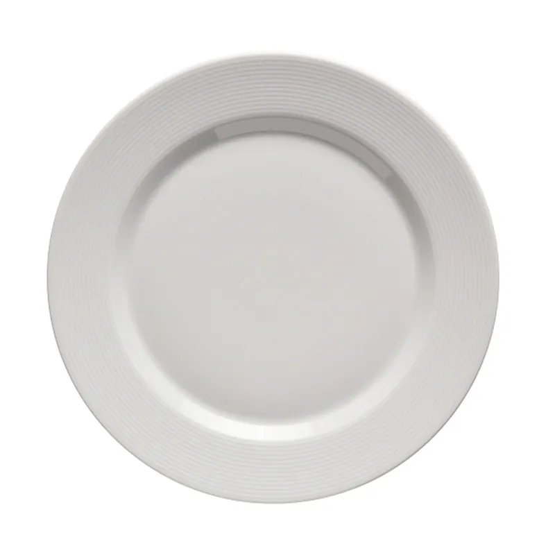 GET PA1647922724 11" Porcelain Plate Rolled Edge Scratch‑Resist, Microwave/Oven Safe 380°F - 1 Dozen