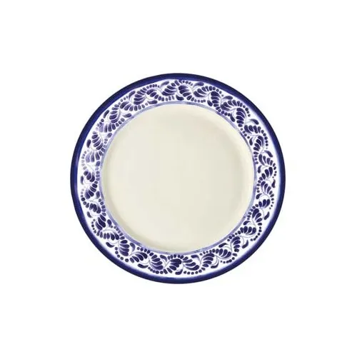 GET PA1678902024 8" Porc. Plate, Rolled, Scr/Chip Res., MW/Dish Oven Safe 380°F, Corona B - Dozen
