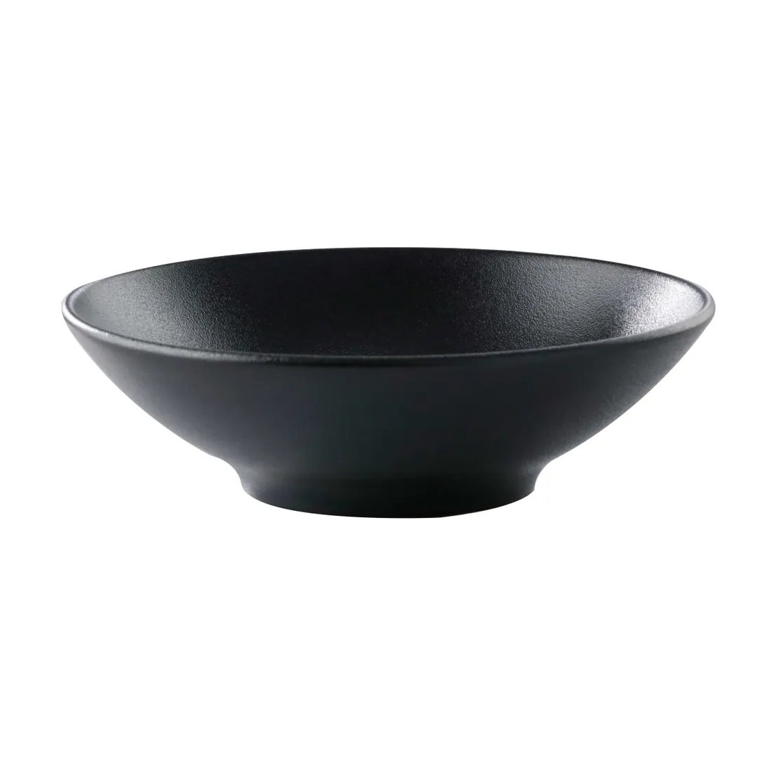 GET PA1941923124 - 12‑4/5 Oz Porcelain Bowl, 6‑1/4" Dia., Black Glaze, Microwave Safe - Dozen