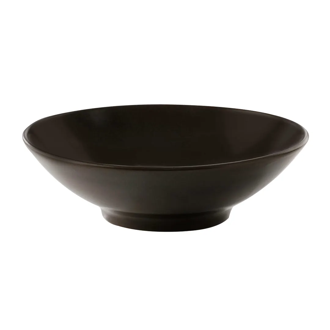GET PA1942923124 12‑4/5 oz Porcelain Bowl, 6‑1/4" Dia, Dark Brown Glaze, Rolled Edge - Dozen