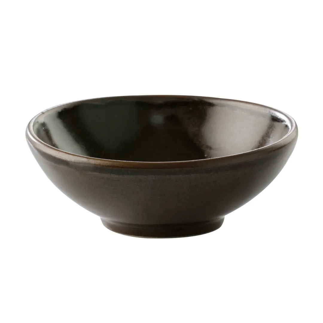 GET PA1942930024 Mini Bowl – 3-3/4" Dia., 2.7 Oz, Porcelain, Dark Brown Glaze, General Use - 1 Dozen