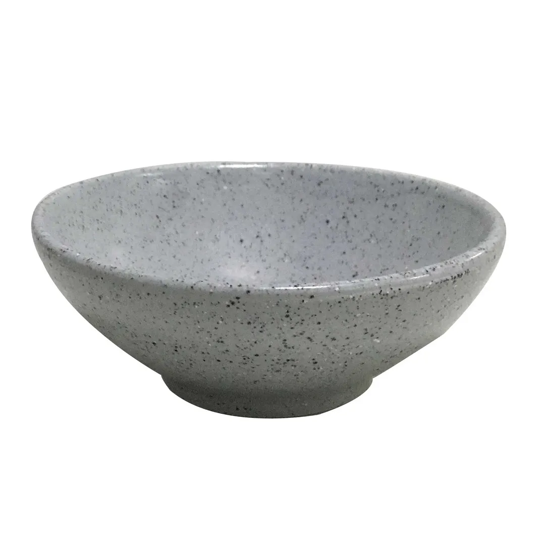 GET PA1944930024 Bowl 2.7 Oz 3‑3/4" Porcelain, Scratch‑Resistant, Rolled Edge, Grey Glaze - Dozen