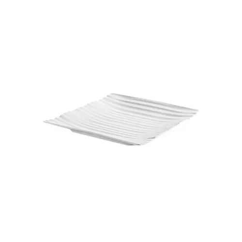 GET PL-85-W Square Plate, 9-3/4" White Melamine Coupe, Break-Resistant, Dishwasher Safe - Dozen