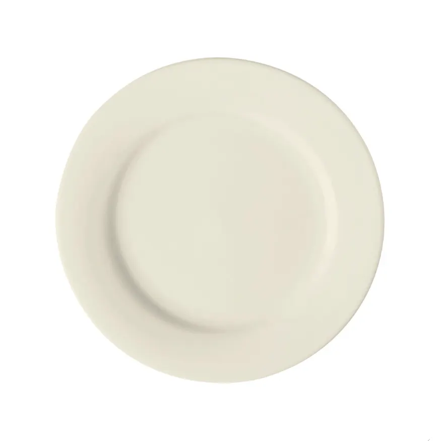 GET PP1100702524 9-1/4" Porcelain Round Plate, Rolled Edge, Off‑White, Oven Safe To 380°F - 1 Dozen