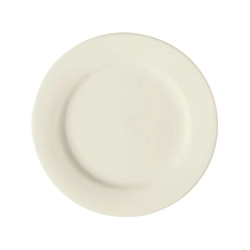 GET PP1100702724 Plate - 10-3/4" Porcelain White Rolled Edge Microwave/Dishwasher Safe 380°F-1 Dozen