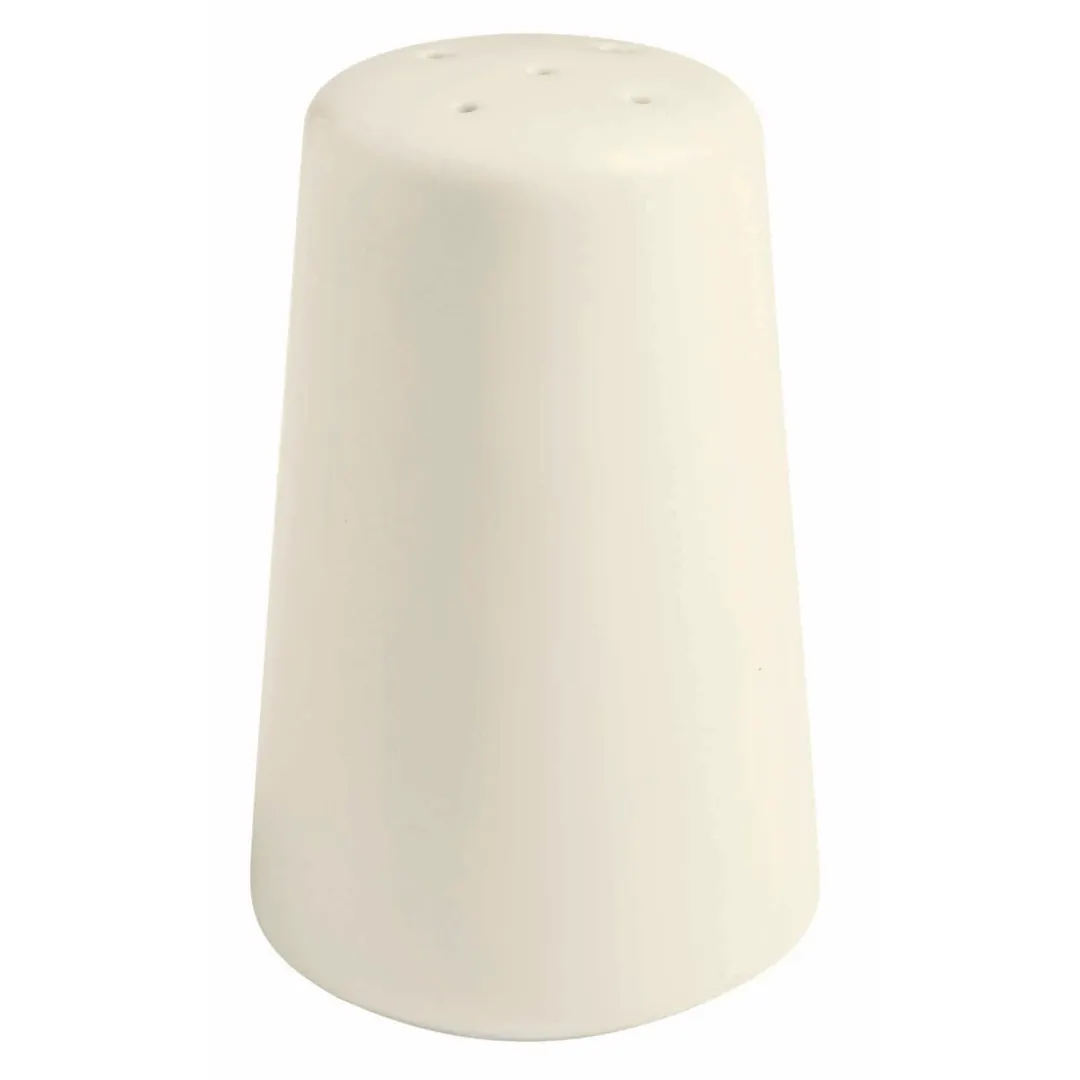 GET PP1100709812 Salt Shaker, 2-1/2 Oz, 3-1/4" H, Porcelain White, Rolled, Dishwasher Safe - 1 Dozen