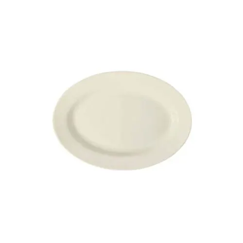 GET PP1100747612 Oval Porcelain Platter, 10-3/4" X 8-1/4", Rimmed Edge, Off‑White Americana - Dozen