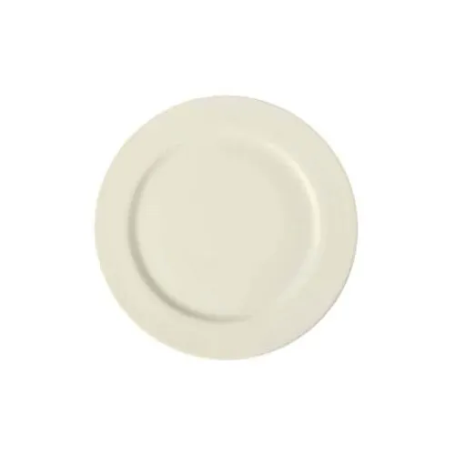 GET PP1100902024 - 8" Cream Porcelain China Plate, Rolled Edge, Scratch Resistant, Microwave Safe - Dozen