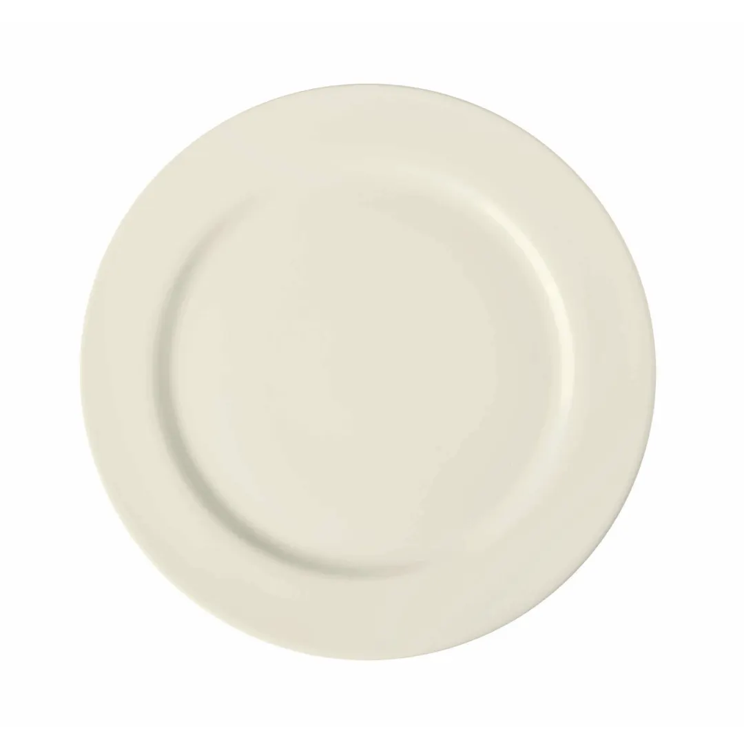 GET PP1100902912 12‑1/4" Round Porcelain Plate, Off White, Rolled Edge, Scratch‑Resistant - Dozen