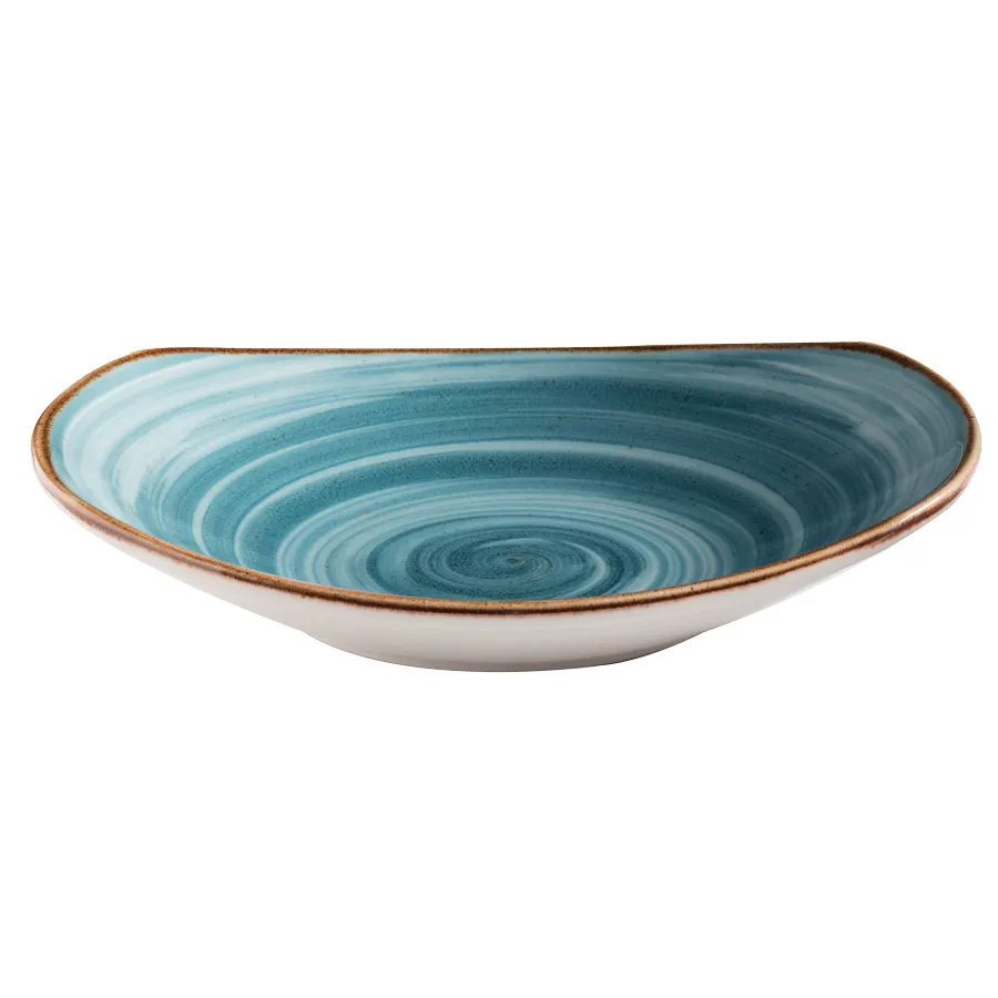 GET PP1604723812 Porcelain Bowl, 34.3 Oz (1 L) 10-5/8" Dia., Blue, Oven Safe 380°F - Dozen