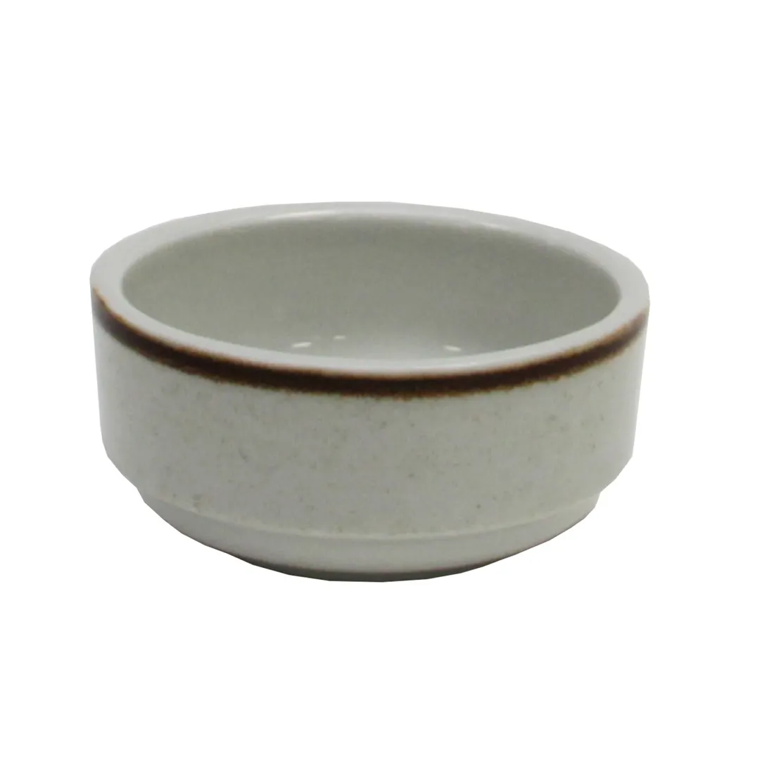 GET PP1605727324 China Bowl, 3.8 Oz., 4" Dia., Round, Rolled Edge, Porcelain, Beige - 1 Dozen