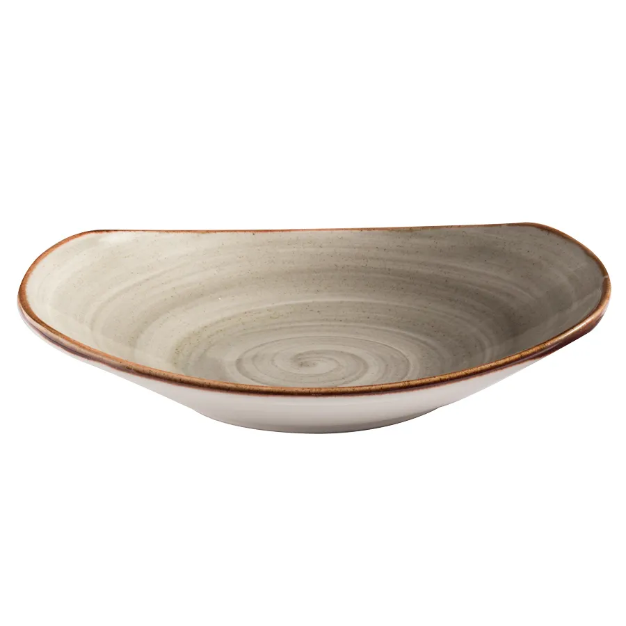 GET PP1607723812 Porcelain Bowl, 34.3 Oz, 10‑5/8" Dia, Grey, Microwave/Oven Safe to 380°F - Dozen