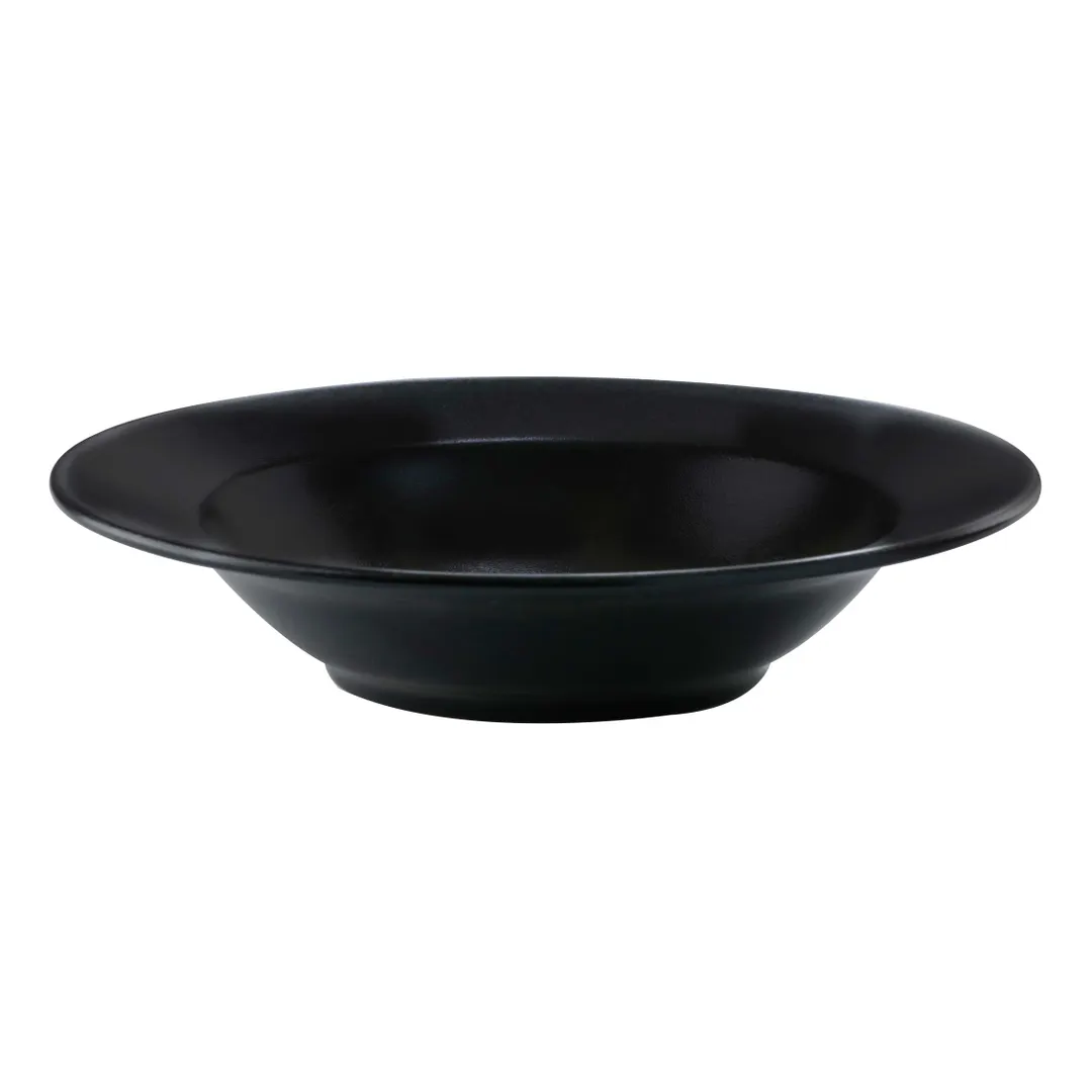 GET PP1941903912 - 12" Porcelain Pasta Bowl, 18-4/5 Oz, Round Edge, Black Glaze - Dozen