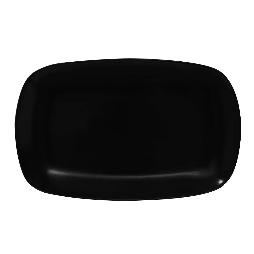 GET PP1941917612 Porcelain Tray 13-2/5" x 8-1/4" Black Glaze, Microwave Safe, Oven 380°F - 1 Dozen