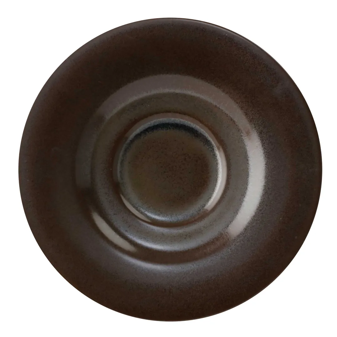 GET PP1942900324 Tea Saucer 6-1/2" Dia, Rolled Edge, Brown Reactive Porcelain, 380°F Safe - 1 Dozen