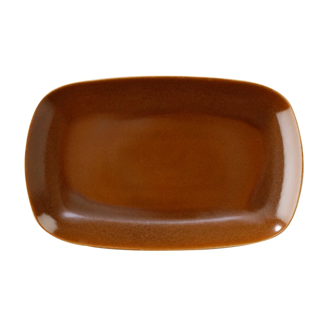 GET PP1943917612 Porcelain Tray 13.4" x 8.25", Caramel Glaze, Oven Safe to 380°F - Dozen
