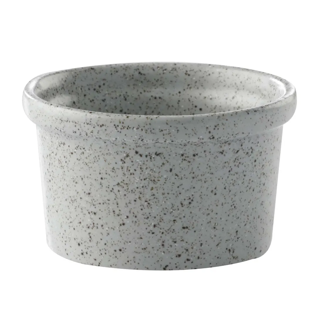GET PP1944807324 Ramekin, 6.4oz (3‑2/3" Dia.), Porcelain, Grey Rolled Microwave Safe 380°F - 1 Dozen