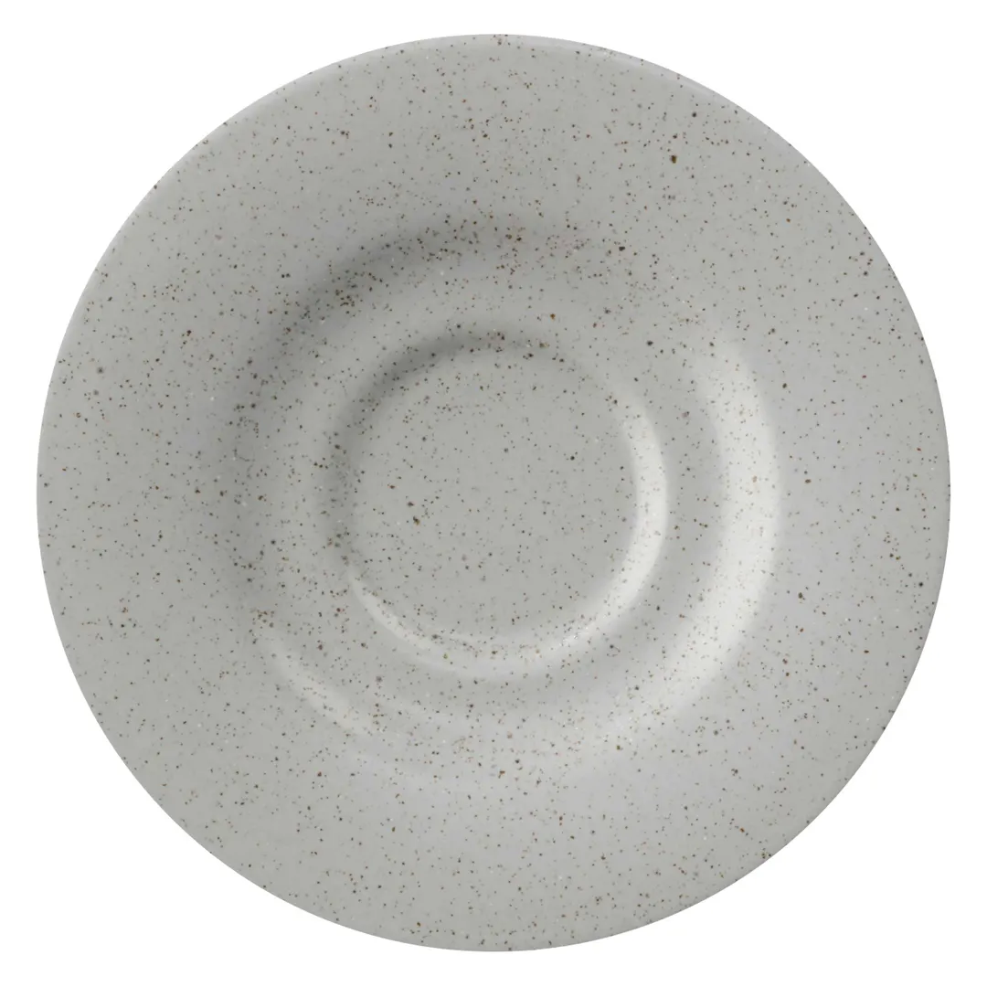 GET PP1944900324 Tea/Bouillon Saucer 6½" Dia Rolled Edge Porcelain Corona Moon Grey Glaze - 1 Dozen