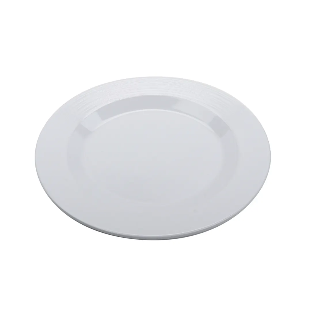 GET PT-12-MN-W Minski Plate – 12.5" Round White Melamine, Break‑Resistant, Dishwasher Safe - 1 Dozen