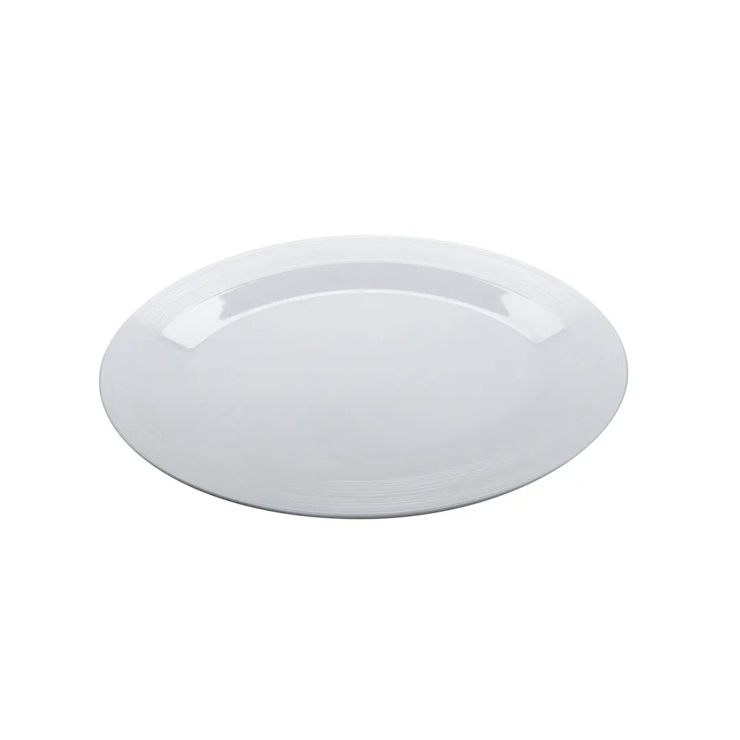 GET PT-183-MN-W Minski™ Platter, 18" x 13", Oval, Textured Rim, Break-Resistant, Melamine, White