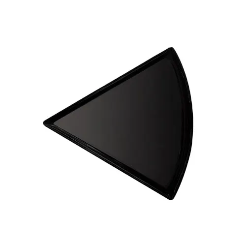 GET PZ-85-BK Treasures Pizza Plate, 8.75"x9", Triangular Melamine, Rolled Edge Black - 1 Dozen
