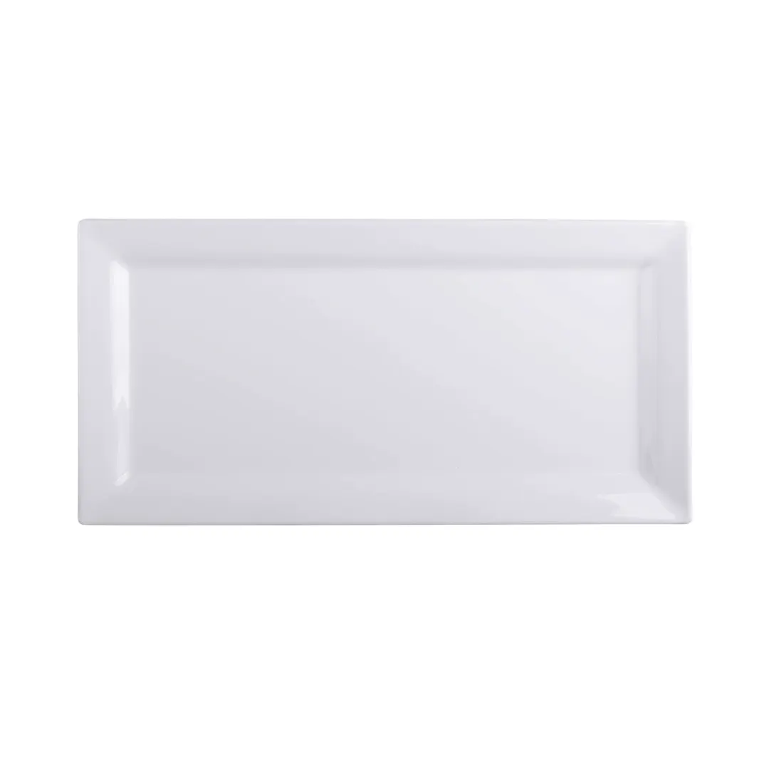 GET Q2-V147-W Serving Platter, 14"L x 7"W x 1"H, Rectangular Melamine, White