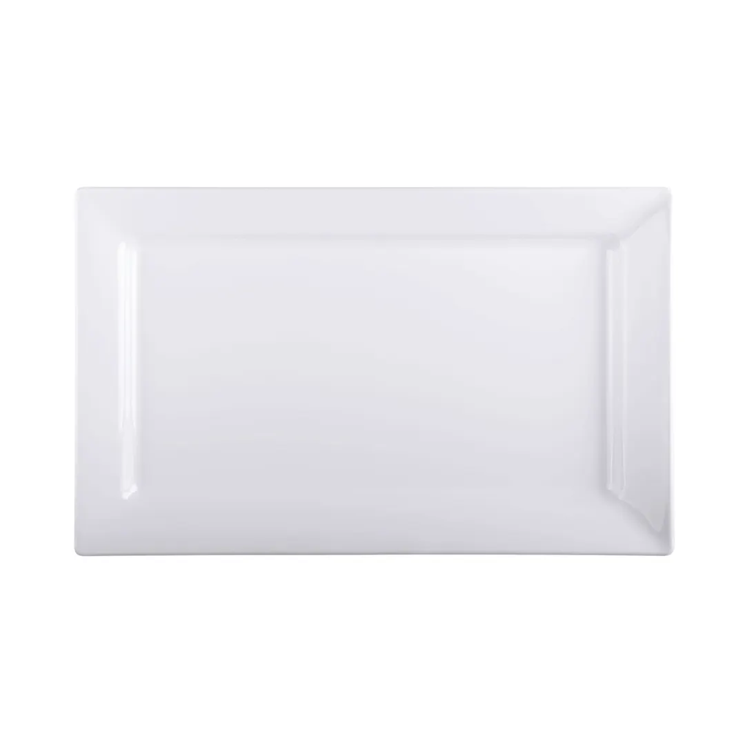 GET Q2-V1710-W Elite Serving Platter, 17.25"L x 10.5"W x 1.5"H, Rectangular Melamine White