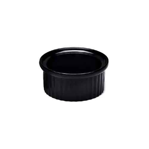 GET R2-B Elite Global Solutions Ramekin, 2 Oz., 2-5/8" Dia. X 1-1/8"H, Round, Melamine, Black