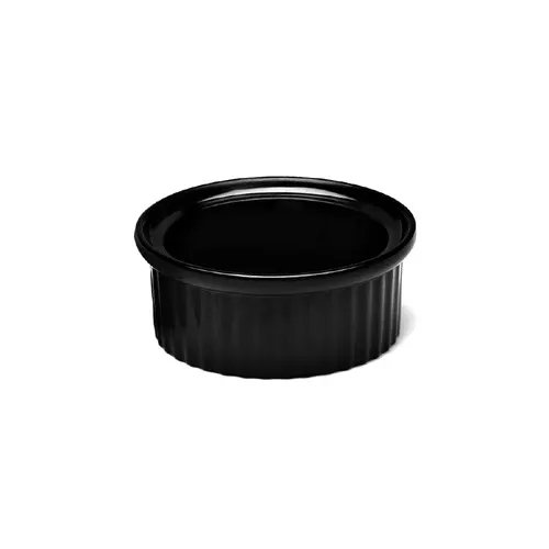 GET R4-B Elite Global Ramekin, 4 oz, 3-1/4" Dia × 1-5/8" H, Black Melamine, Ribbed, Dishwasher Safe