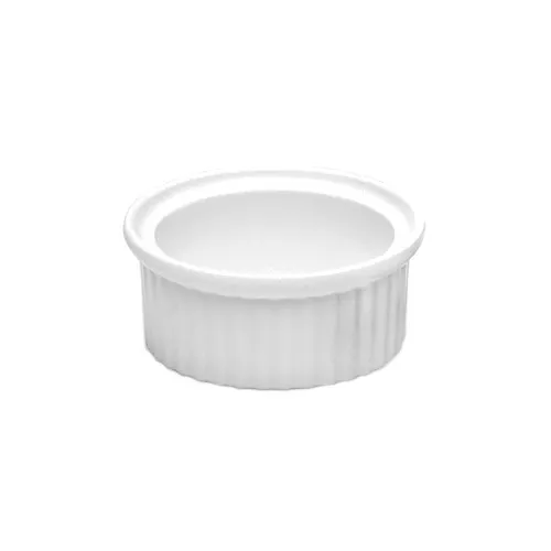 GET R4-W Elite Global Solutions Ramekin, 4 Oz, 3-1/4" Dia. X 1-5/8"H, Round, Ribbed, Melamine, White
