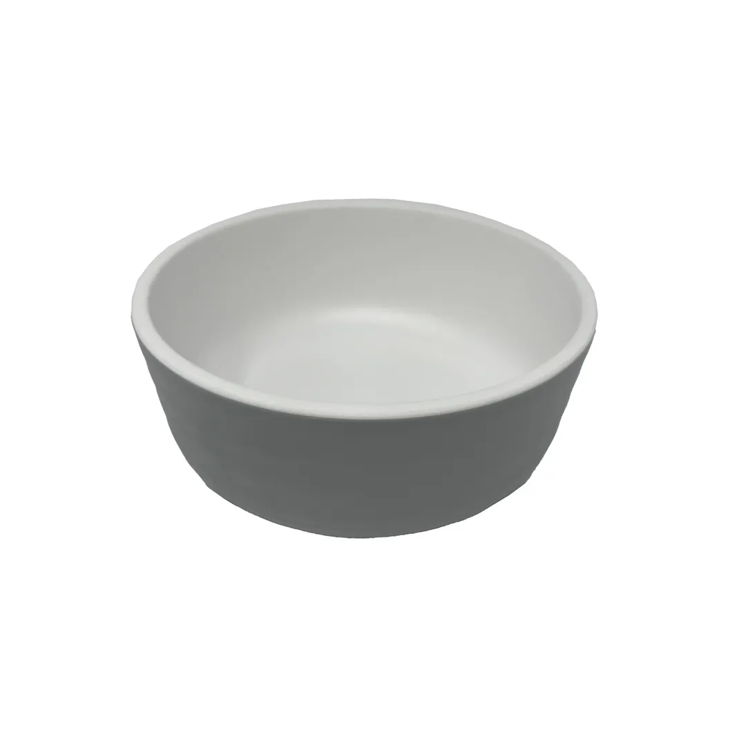 GET RB-15-WM/GRM - Roca Soup/Salad Bowl, 15 Oz/20 Oz Rim Full, Melamine, White Inside Gray Outside - 1 Dozen