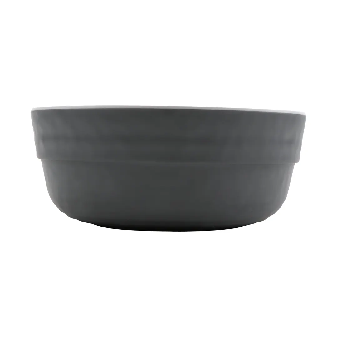 GET RB-2-15-WM/GRM Soup/Salad Bowl 15 Oz 20 Oz Rim Round 4"‑5" 3/4 Qt Melamine White/Gray - Dozen
