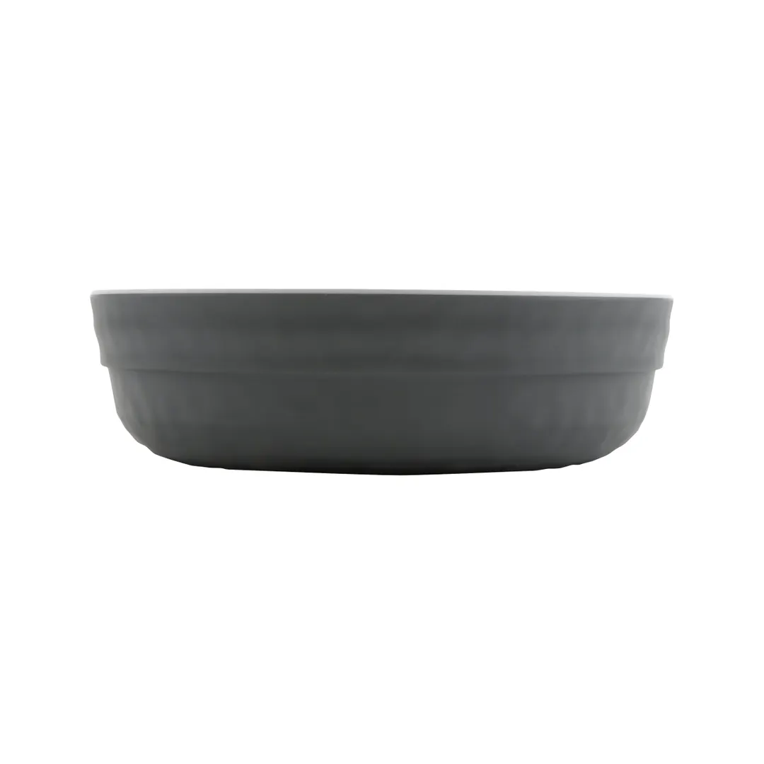 GET RB-2-7-WM/GRM Roca Bowl, 34 Oz (30 Oz Rim Full) 7" Low Melamine, White/Gray Matte - 1 Dozen