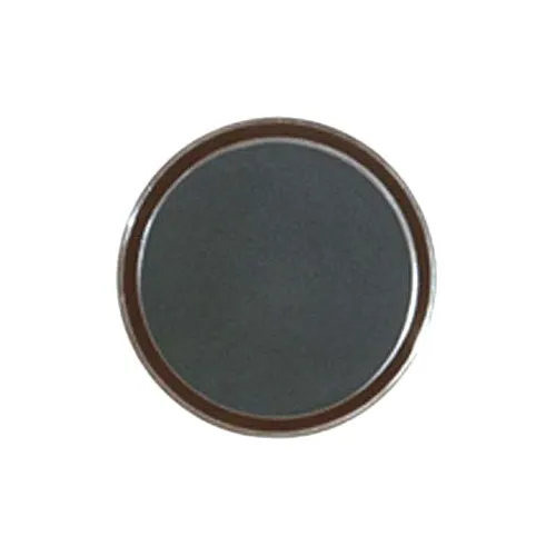 GET RCT-16-NS - 16" Round Non‑Skid Serving Tray, Melamine, Black Surface, Brown Tray, 16‑inch, Sold per Dozen (12 pcs)