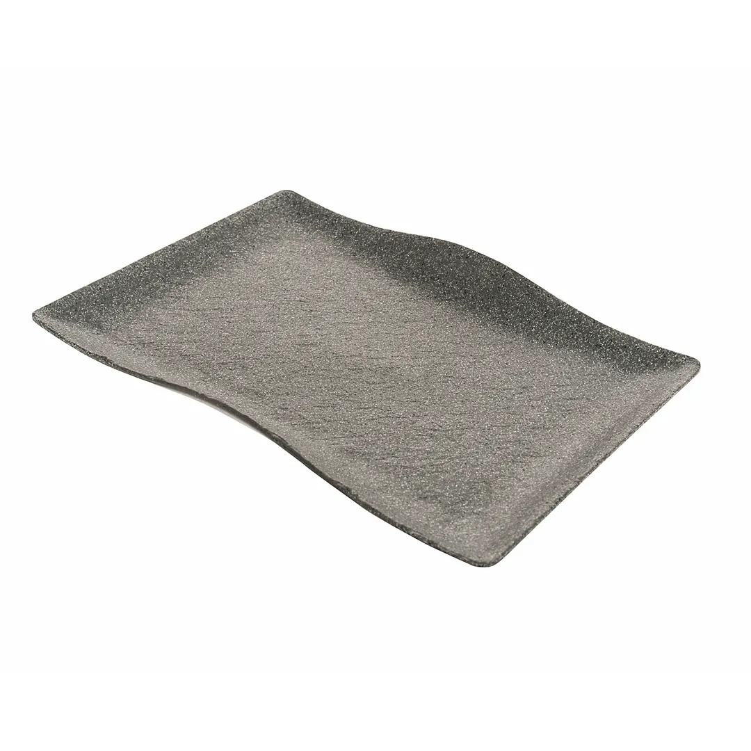 GET RFS201 Cheforward Infuse Platter, 14.5"L x 10.2"W x 1.375"H, Melamine, Stone Grey