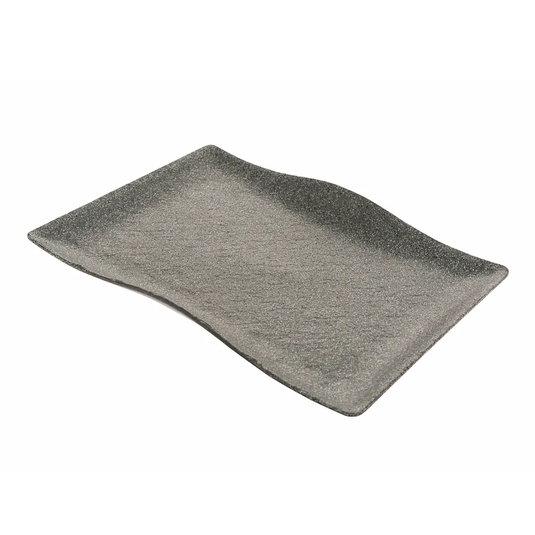 GET RFS202 Cheforward Infuse Platter, 17" x 12.2" x 1.8", Medium, Rectangular, Melamine, Stone Grey
