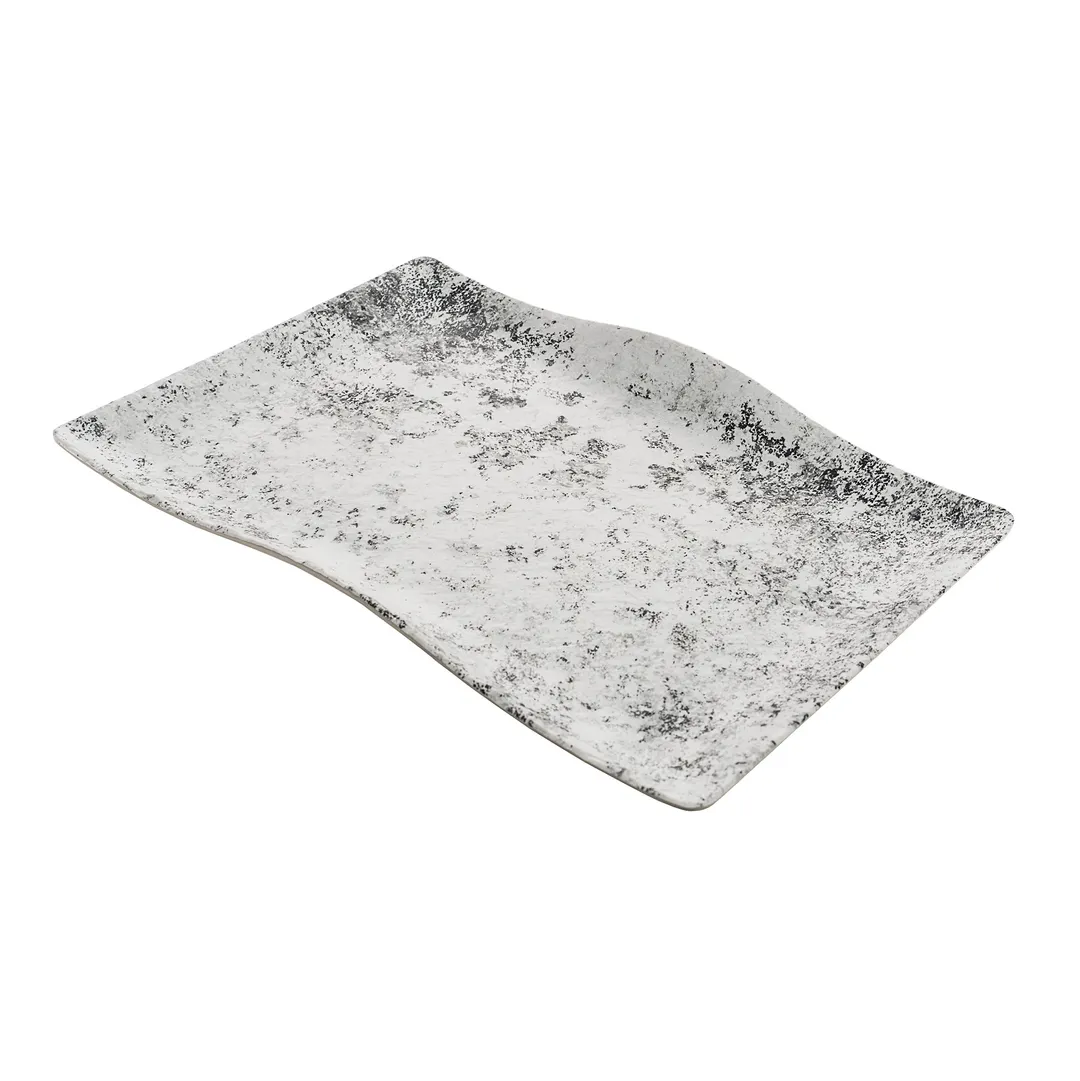GET RFS301 Cheforward Endure Platter, 14.5"L x 10.2"W x 1.375"H, Small, Rectangular, Melamine, Grays