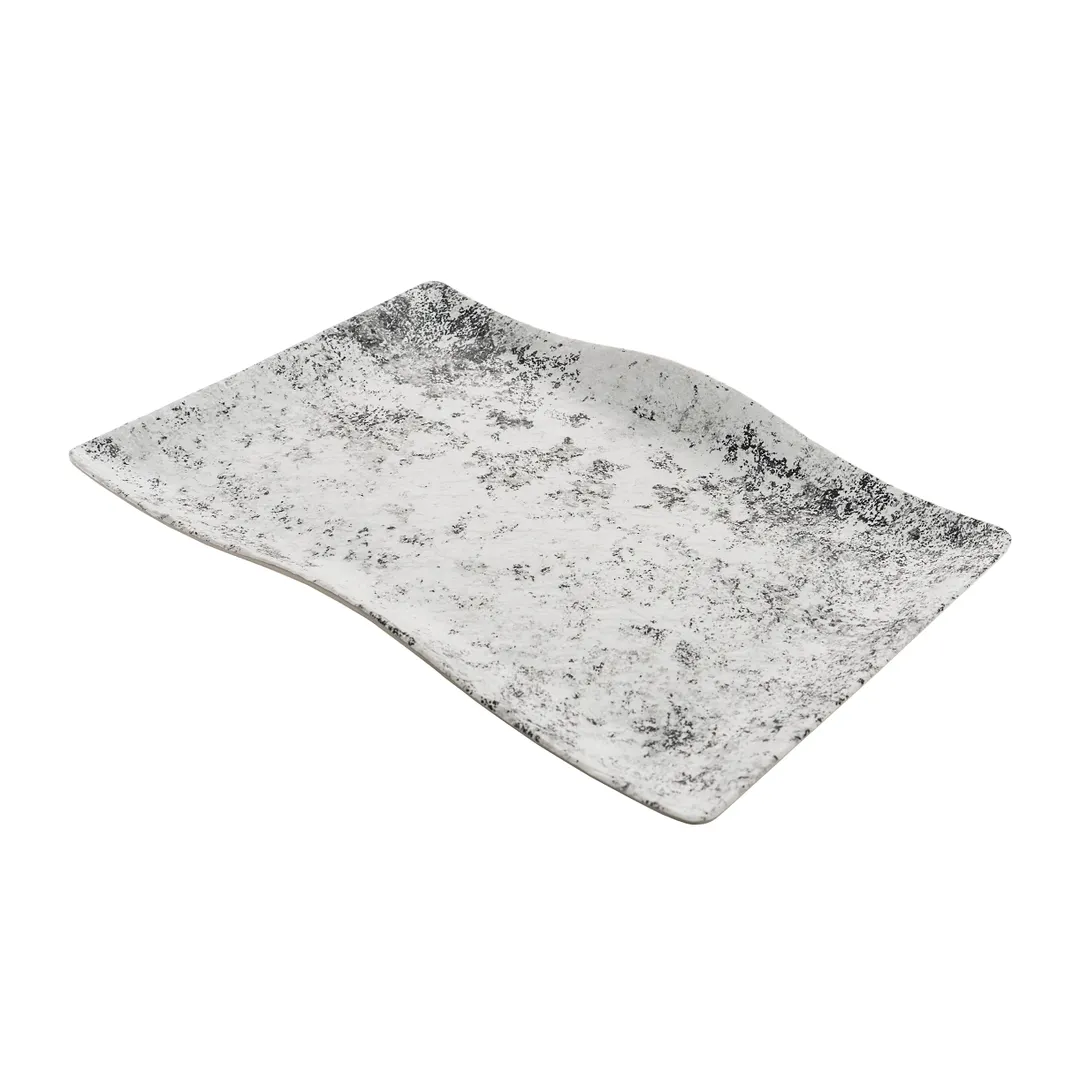 GET RFS303 Cheforward Endure Platter, 19-3/5"L x 14"W x 2"H, Gray Melamine Pebble