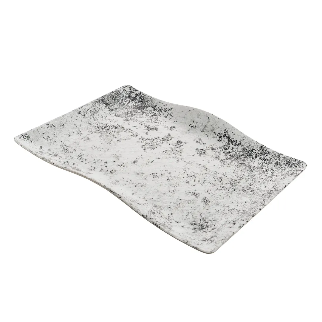 GET RFS304 Platter – 24½" L x 16" W x 2" H, X‑Large Melamine, Gray Pebble, Dishwasher Safe, BPA‑Free