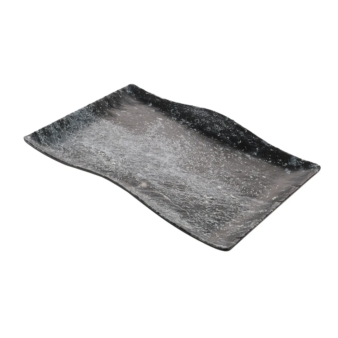 GET RFS401 Platter, 14.5"L x 10.2"W x 1.38"H, Rectangular Melamine, Weathered Pewter