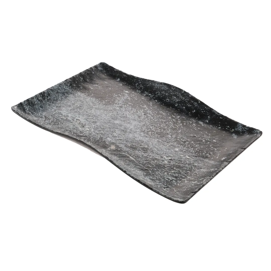 GET RFS404 Cheforward Platter - 24½" L x 16" W x 2" H, Melamine Tray, Rectangular Grays, BPA-Free