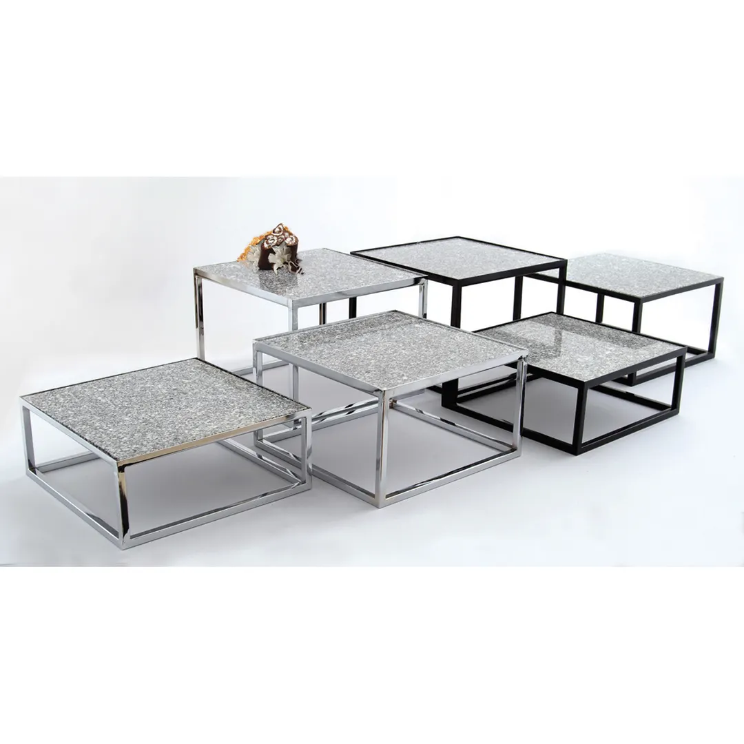 GET RISCR-07 Levels™ Display Riser, 12" x 7"H, Square, Chrome Plated, Metal - Fits Granite-112