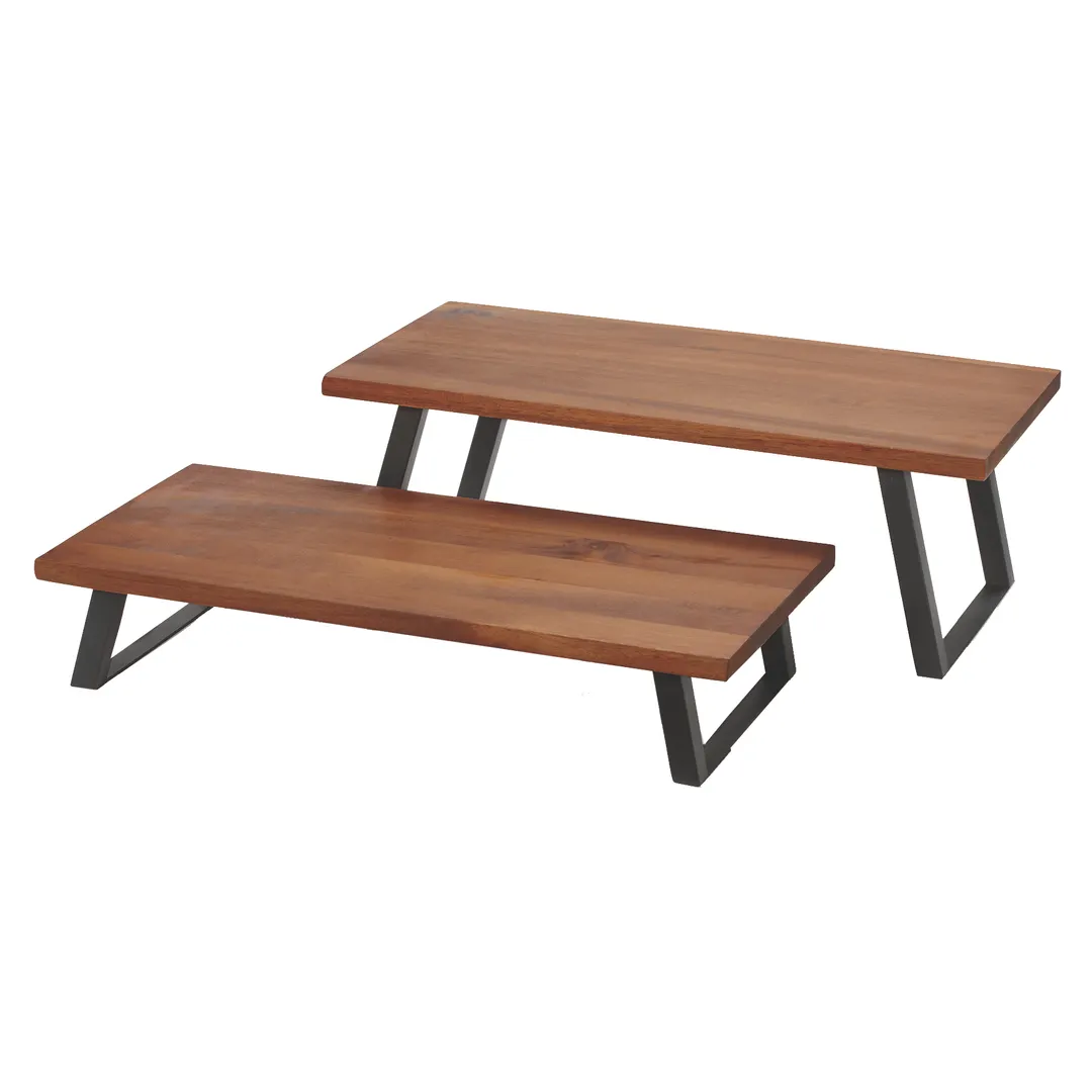 GET RISER-3-W Renewal™ Riser, 13-4/5" L x 7-1/2" W x 3" H, Walnut, MetalLegs 10"-19" W 4" H 1-2 Steps