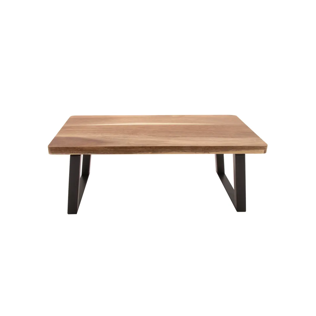 GET RISER-6-UR, 15-4/5"L x 8-3/10"W x 6"H, Rect Tan Wood/Metal, Legs, 10-19"W, 5-8"H, 1-2 Steps