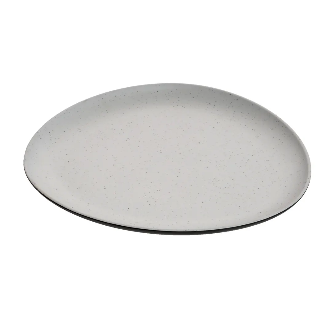 GET RIV323 Revive Plate – 9-3/4" x 9-3/4", Triangular, Two-Tone Stone/Black, BPA‑Free Melamine