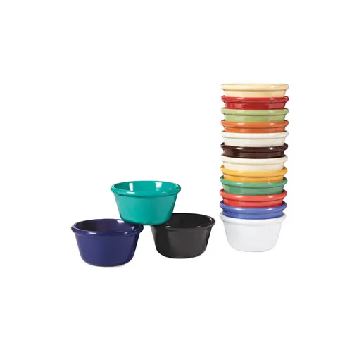 GET RM-400-RO Diamond Mardi Gras™ Ramekin, 4 Oz., 3-1/4" Dia. x 1-3/4"H, Melamine, Rio Orange, NSF - 1 Dozen